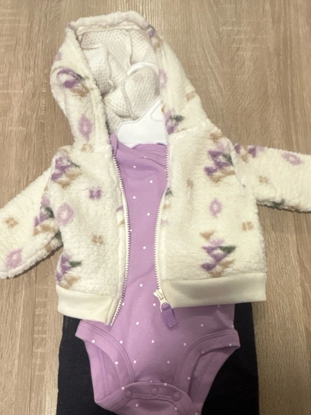 Carter's Purple Baby Onesie with White Dots